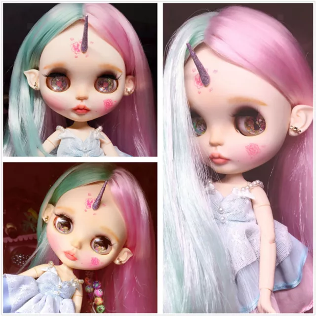 Dolls Wig Ice Cream Long Hair with Head Scalp Kit for 12inch RBL Neo Blythe