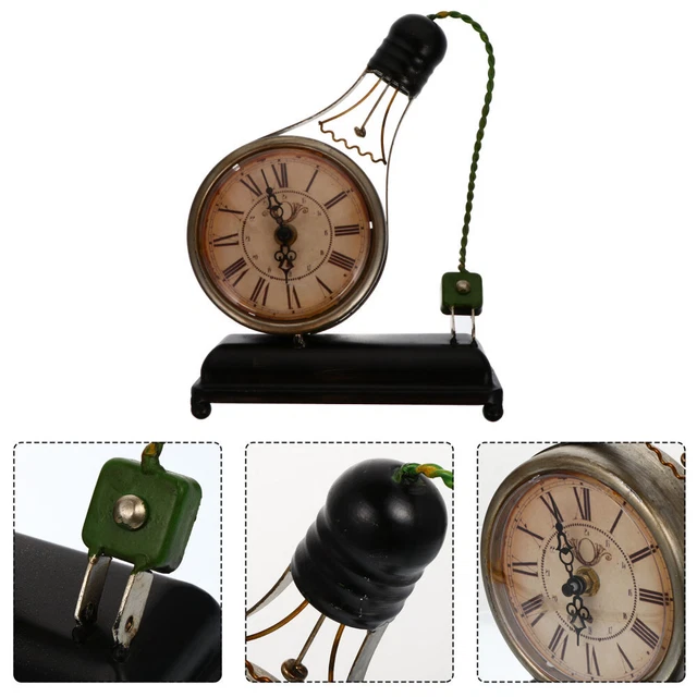 Horloge De Table Vintage Beige – Style Rétro Européen, Silencieuse à Piles, Parfaite Pour Cheminée, Salon Ou Bureau