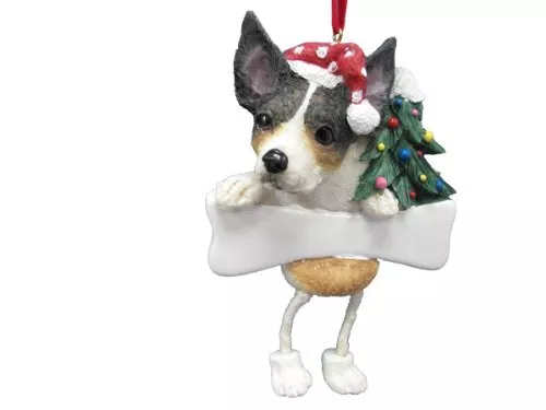 Rat Terrier Ornament "Dangling Legs" Hand Painted and Easily Personalized