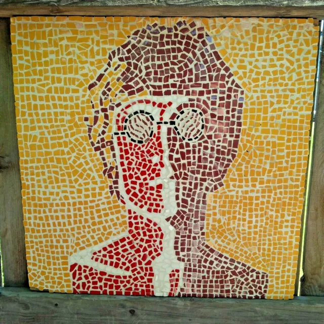 Beatles Artwork Looks like John Lennon Portrait Tile Mosaic on Board 2ft