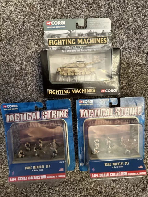 Corgi 1:64 USMC 2 Sets 1st Marine Division + M1 Abrams Tank All Desert Camo