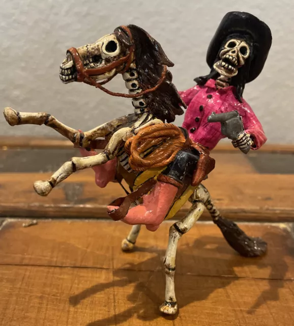 Claudio Jimenez Day Of The Dead Skeleton CowGirl On A Skeleton Horse