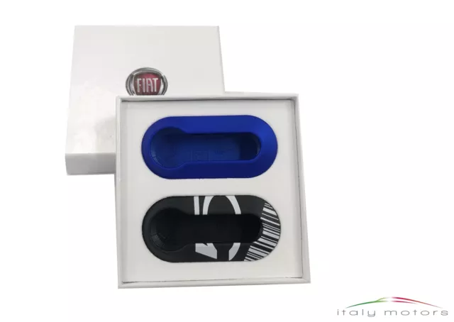 ORIGINAL FIAT 500 Schlüsselcover Schlüsselanhängen Set blau