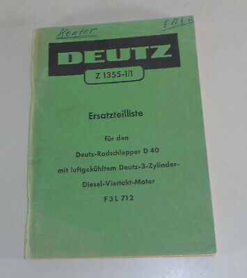 Parties List Deutz Viertakt-Dieselmotor F6L 712 DEUTZ Catalogue des Pièces 