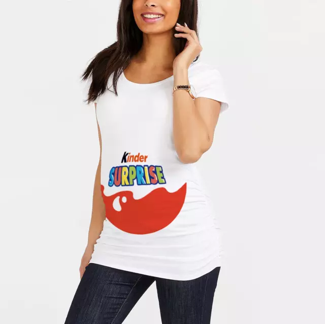 MATERNITY T SHIRT PREGNANCY Tee Top T shirt Kinder Surprise 11.83