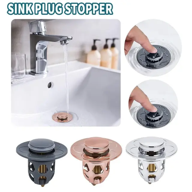 Wash Basin Core Bounce Drain Filter Universal Bathroom Plug Stopper Up Sink X6P5