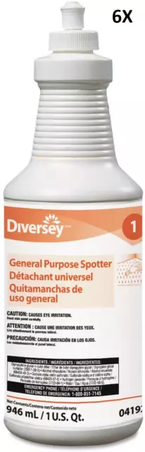 Diversey General Purpose Spotter Floral Scent Liquid 1 Qt. LOT OF 6 NEW