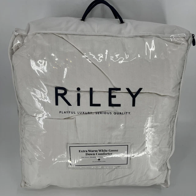RILEY WHITE GOOSE Down Comforter "Extra Warm" Full/Queen 90" X 98" 750