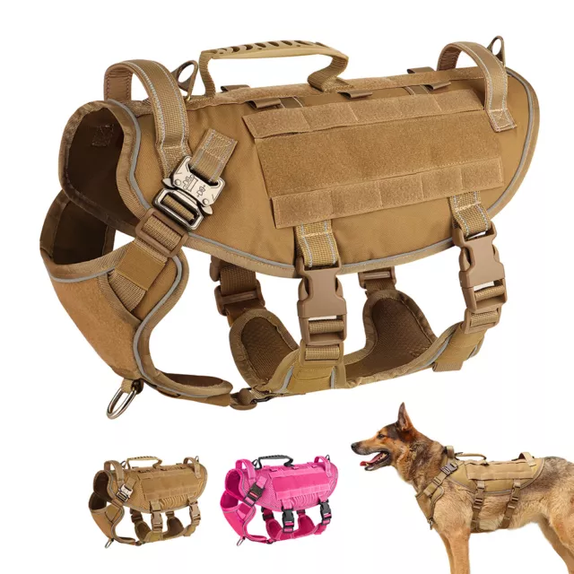 Military Tactical Dog Harness Heavy Duty No Pull Working Training Control Vest