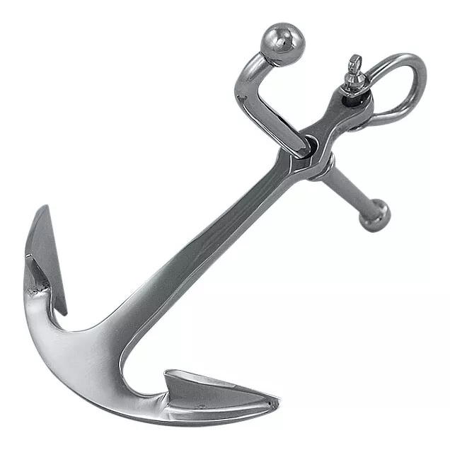 Stockanker Anker Messing vernickelt Sea4You maritime Dekoration