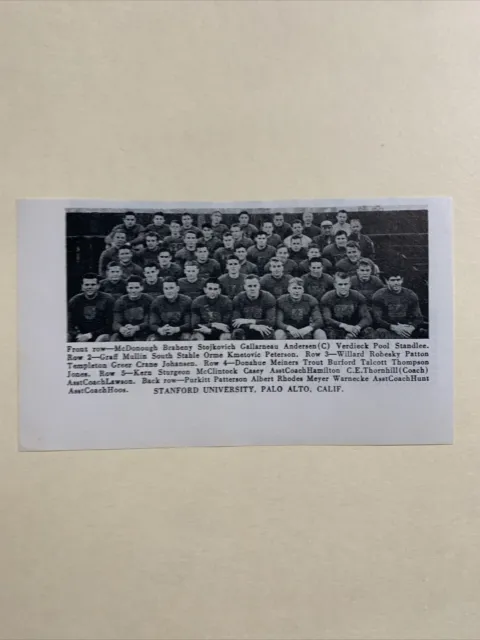 Stanford University Indians Cardinal Palo Alto CA 1939 Football Team Picture