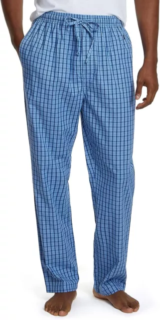 Nautica mens Soft Woven 100% Cotton Elastic Waistband Sleep Pajama Pant