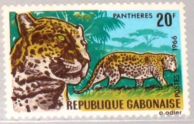 GABON GABUN 1967 265 208 Animals Tiere Fauna Leopard Leopards Raubkatzen MNH