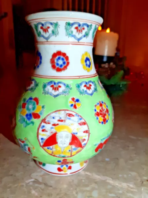 Vintage Chinese Blue White People Riding Horse Porcelain Art Vase ws4504S