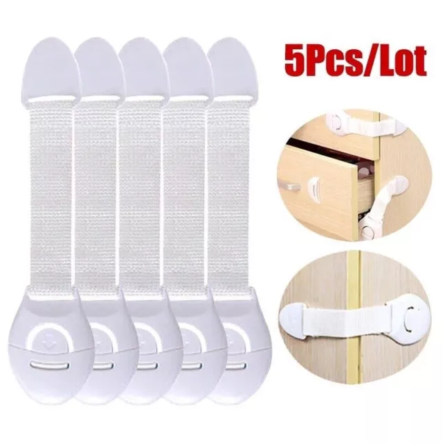 5x Safety Baby Child Kid Lock Proof Cupboard Drawer Cabinet Door Fridge Pet UK