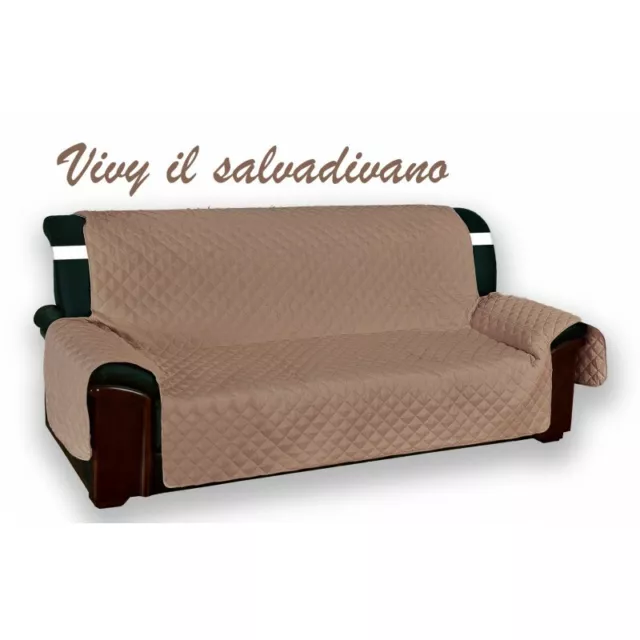 Couverture De Canapé-Colombe Salvadivano Vivy Matelassé Supérieure Lisse Taupe 2