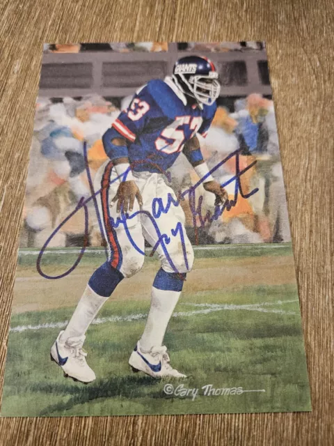 Harry Carson Signed Autographed Goal Line Art Card GLAC