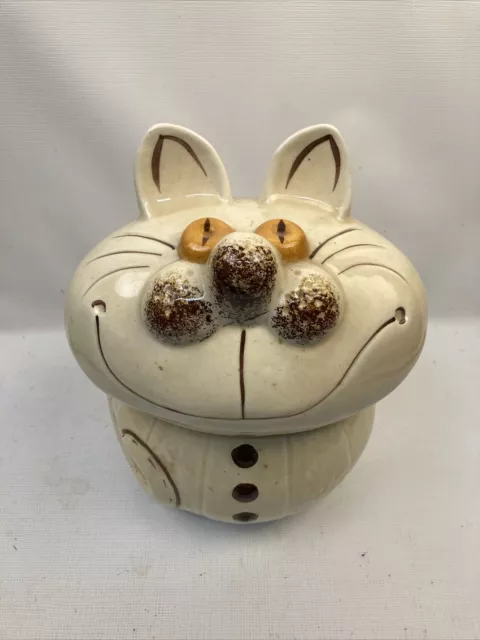 Vintage Caricature CHESHIRE Cat Cookie Jar Very Good Condition