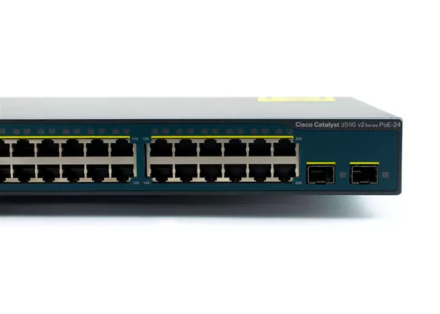 CISCO CATALYST 3560 v2 PoE-24 WS-C3560-24PS-S 24 puertos Poe SERIES Switch RED