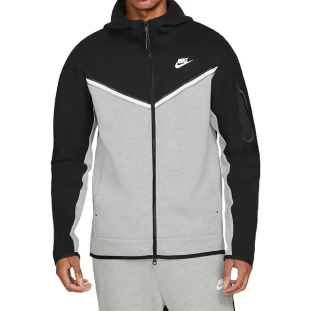 Mens Nike Tech Fleece Full zip Hoodie Black and Grey size Medium