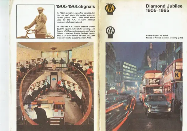 AA Diamond Jubilee 1905-1965, Annual Report for 1964, used, 30-page paperback