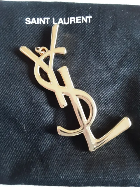 ONE YSL 1 pieces metal pendant gold Come from Earrings XL 2,5 inch $186 ...