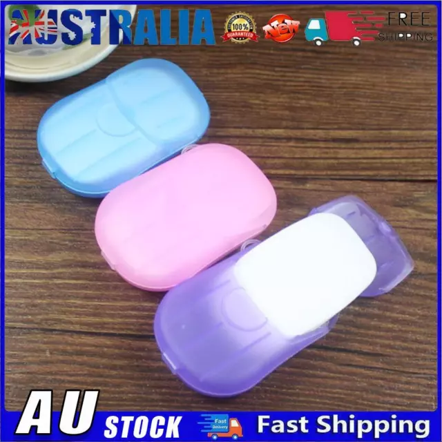 20Pcs Disposable Paper Soap Skin Friendly Soap Flake with Box for Outdoor Travel
