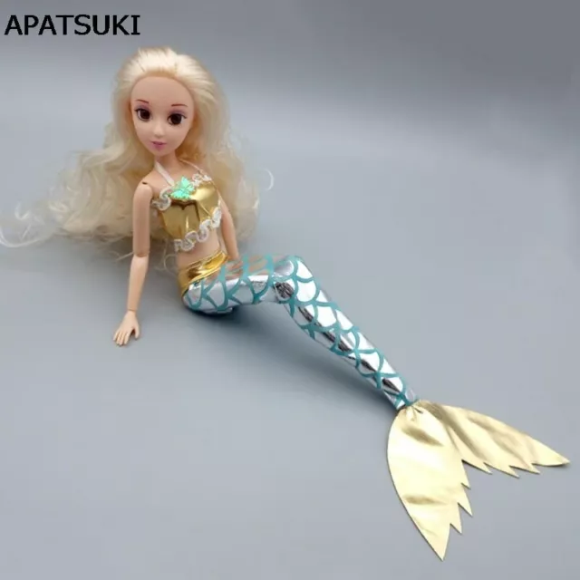 Dolls Dress Gown Skirt Outfit Clothes For Barbie Doll Genuine Mermaid Tail Dress