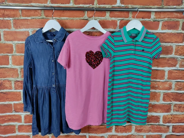 Girls Bundle Age 4-5 Years Gap Next Denim Tennis T-Shirt Dress Set Kids 110Cm