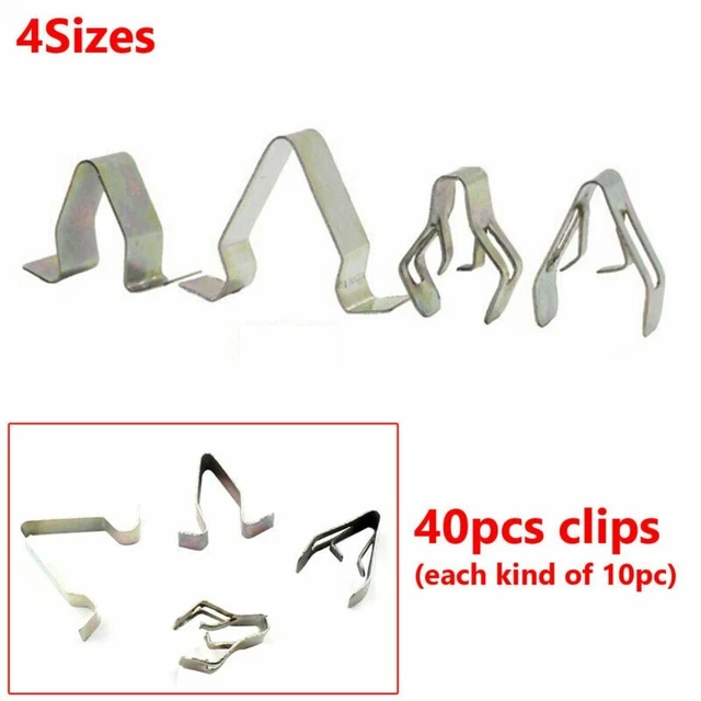 40PCS Car CD Panel Dashboard Metal Doors Retainer Clips Interior Trim Fasteners