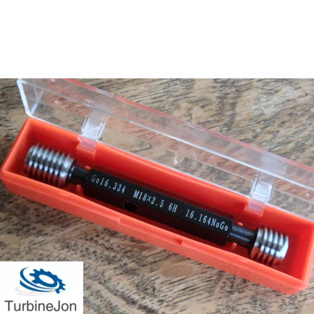 M8 x 1.25 Metric Thread Plug Gauge (gage) Go & NoGo - UK Supplier