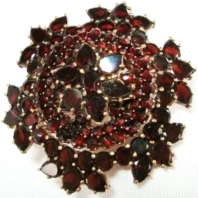 Große elitäre Granat Brosche um 1900 Granatbrosche Brooch / AP 719