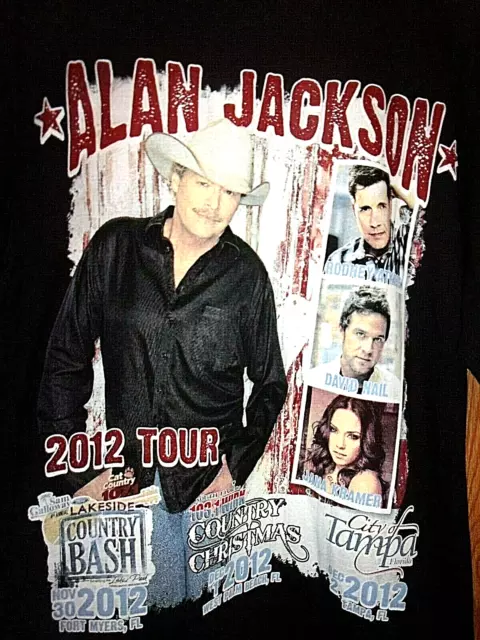 Alan Jackson 2012 tour black L t shirt  rodney atkins david nail jana kramer