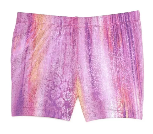 Danskin Now All Over Print Shorts Girls Sz L (10-12) 55.5-57.5” Height NWT