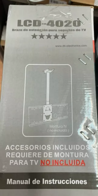 Soporte de Techo DTI LCD-4020 para Plasma, LCD y TFT hasta 80 Kilos.