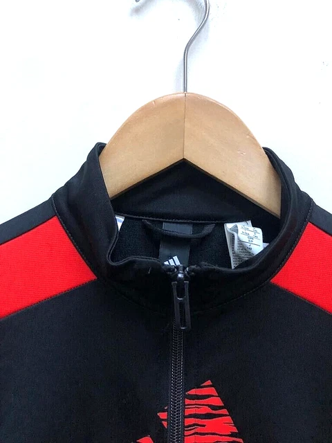 ✅Girls Adidas Red Black track Jacket Tracksuit Top Age 9-10 Years✅ 2