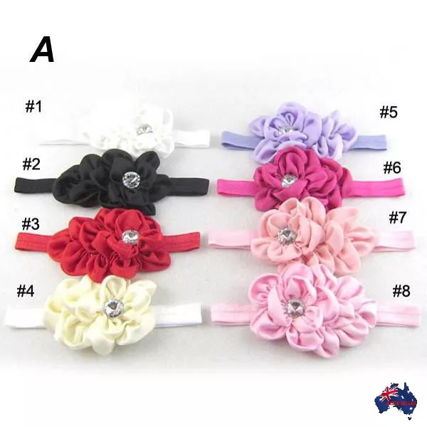 Baby Girls Toddler Satin Elastic Headband Hairband