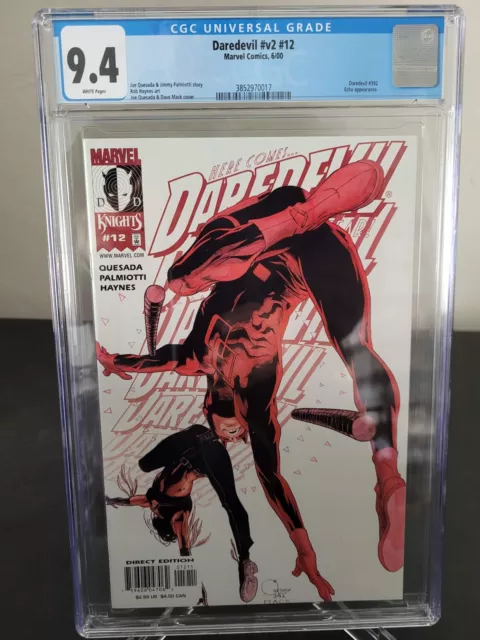 Daredevil #12 Cgc 9.4 Graded Marvel Comics Joe Quesada David & Mack Echo Cover!