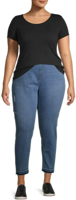Terra &Sky Jack David Womens Plus Size Pull On Elastic Waist Stretch Denim jeans 3
