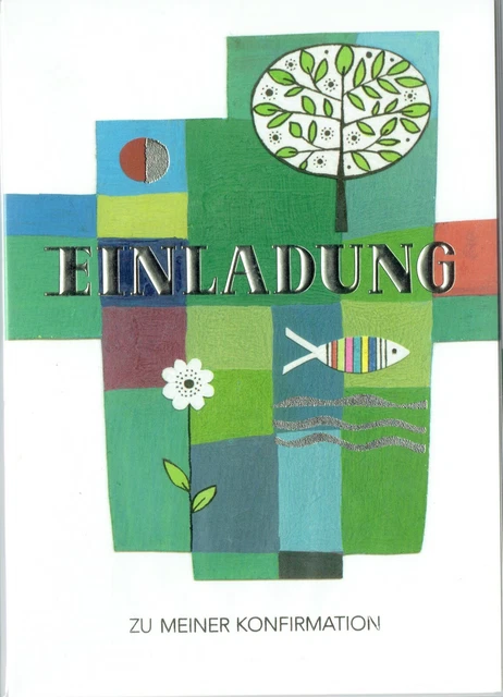 6X EINLADUNGSKARTE KONFIRMATION mit Umschlag Karte DIN A6 Einladung EUR ...