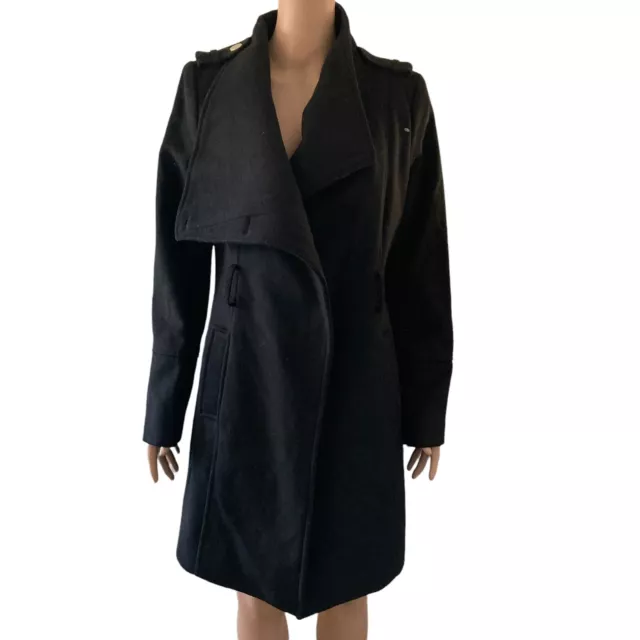 Guess Coat Womens Size Medium Wool Blend Black