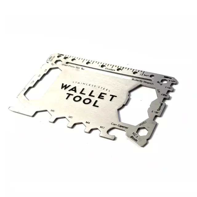 Wallet Multi Tool Credit Card Wallet Tool Stainless Steel Secret Santa Gift Men