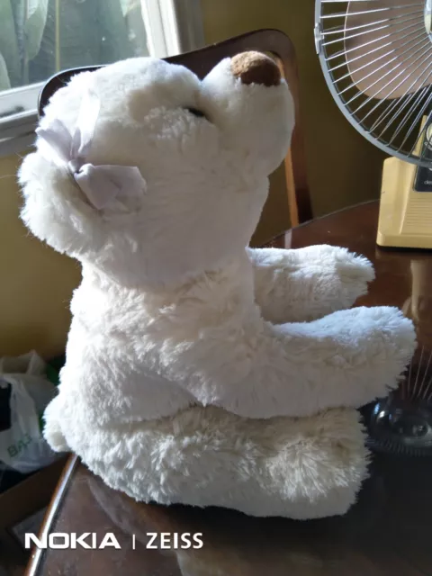 BIG Girl POLAR BEAR Build-A-Bear Workshop B-A-B Plush SOFT TOY with Hair Ribbon
