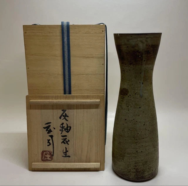 Shoji Hamada 27.2 cm Flower Vase Japanese Pottery Kabin Hanaike Mashiko Vintage