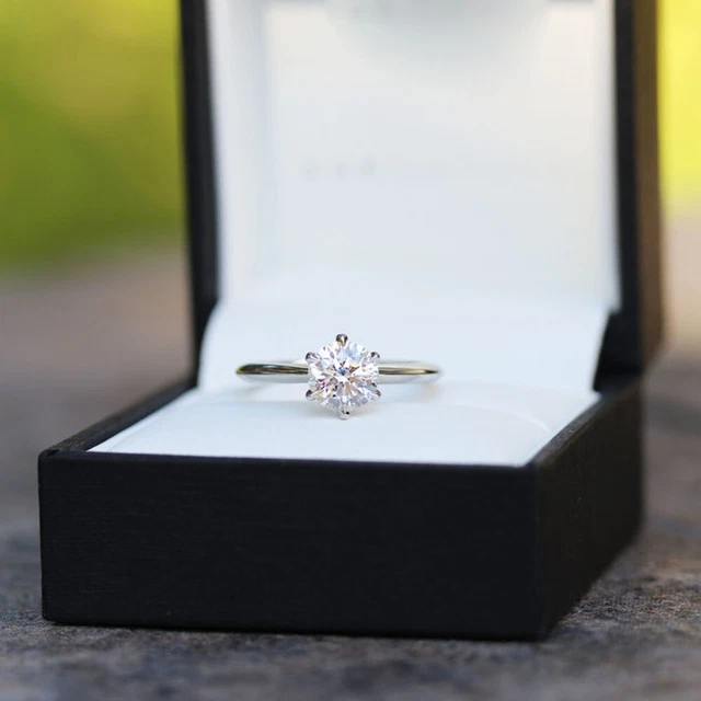 Collana Moissanite Donna - Pendente 1-2 Ct, Argento 925 Placcato Oro Bianco, Gemma Lab-Grown - Foto 3