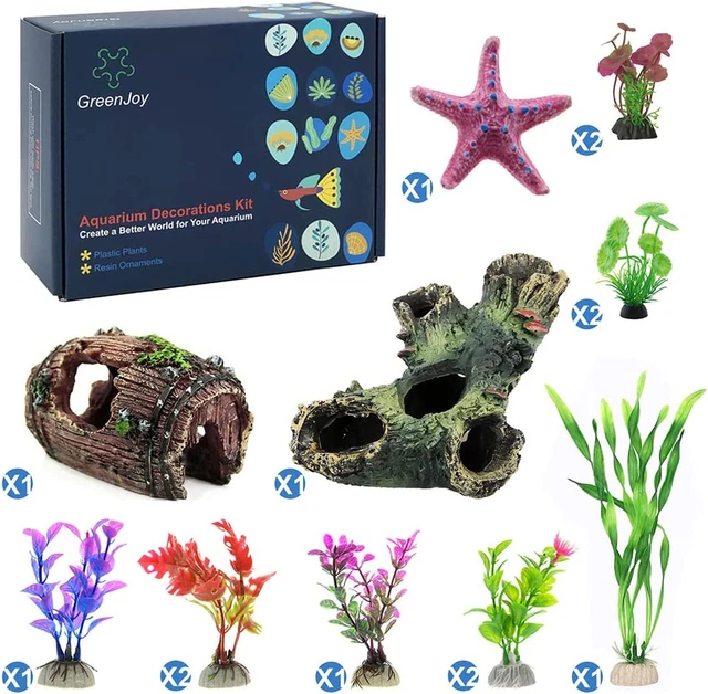 Aquarium Decorations Fish Tank Accessories Plants Fish Tank Decor Kit with Artif