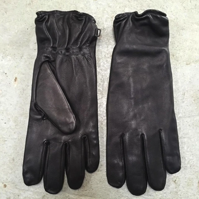 Original US army combat leather gloves Genuine black leather military issue