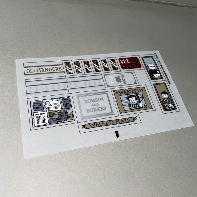 New Lego Harry Potter Original Unused Sticker Sheets from Diagon Alley 10217