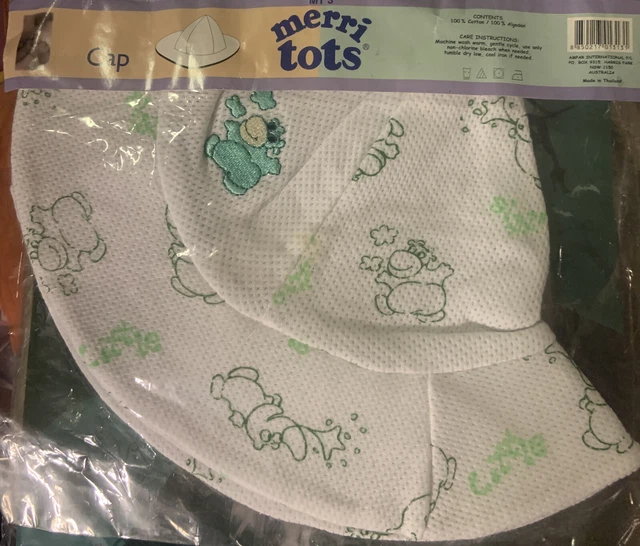 New Bundle x 5 Sealed Merri Tots Cap Sun Hat Sunhat Size 3M Cotton Hippopotamus