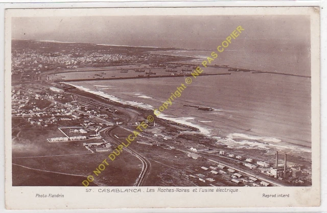 Cpsm Morocco Casablanca Rocks Black & Factory Boiler Edit Flandrin